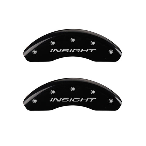 MGP Front set 2 Caliper Covers Engraved Front Insight Black finish silver ch - 20003FINSBK