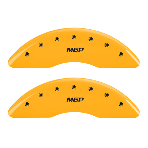MGP 4 Caliper Covers Engraved Front & Rear MGP Yellow finish black ch - 28176SMGPYL