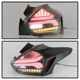 Spyder 15-17 Ford Focus Hatchback LED Tail Lights w/Indicator/Reverse - Black (ALT-YD-FF155D-LED-BK) - 5085719