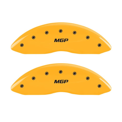 MGP 2 Caliper Covers Engraved Front MGP Yellow Finish Black Characters 2005 Toyota Tundra - 16163FMGPYL