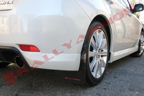 Rally Armor 08-10 Subaru WRX (Hatch & Sedan) / 08-11 Impreza 2.5i Black UR Mud Flap w/ Red Logo - MF6-UR-BLK/RD