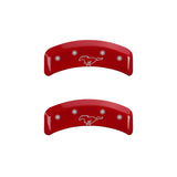 MGP 4 Caliper Covers Engraved Front Mustang Engraved Rear Pony Red finish silver ch - 10095SMPYRD