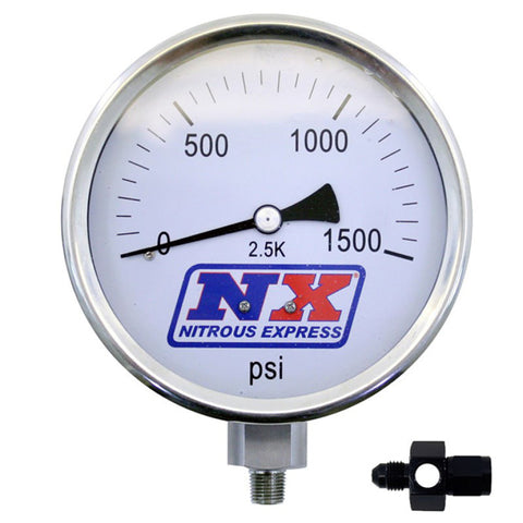 Nitrous Express Nitrous Pressure Gauge 4in-High Accuracy 4AN - 15541