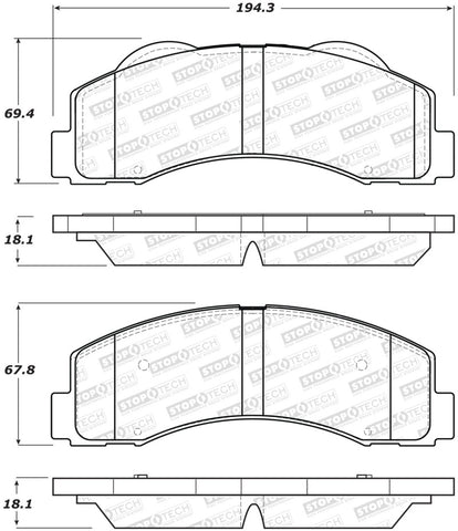 StopTech Performance 10-14 Ford F-150 Front Brake Pads - 309.14140