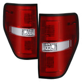 Spyder 09-14 Ford F150 V2 Light Bar LED Tail Lights - Red Clear (ALT-YD-FF15009V2-LBLED-RC) - 5084224