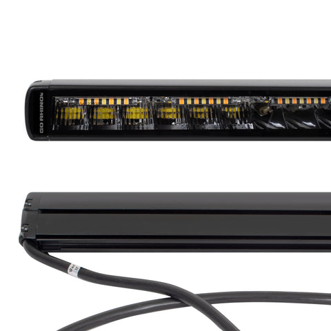 Go Rhino Xplor Blackout Combo Series Sgl Row LED Light Bar w/Amber (Side/Track Mount) 31.5in. - Blk - 751653212CSS