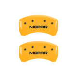 MGP 4 Caliper Covers Engraved Front & Rear Mopar Yellow Finish Black Char 2005 Chrysler 300 - 32005SMOPYL