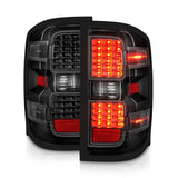 ANZO 15-19 Chevy Silverado 2500HD/3500HD (Factory Halogen Only) LED Tail Lights Black w/Clear Lens - 311423