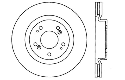 StopTech 06-09 Mitsubishi Eclipse (Exc Turbo)/04-09 Galant Slotted & Drilled Right Front Rotor - 127.46068R