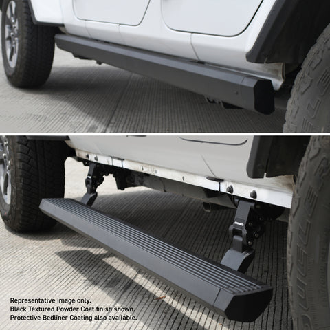 Go Rhino 20-23 Jeep Gladiator 4dr E-BOARD E1 Electric Running Board Kit - Bedliner Coating - 20451687T