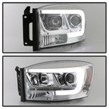 Spyder Dodge Ram 1500 06-08 V2 Projector Headlights - Light Bar DRL - Chrome (PRO-YD-DR06V2-LB-C) - 5085290