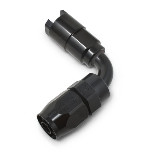 Russell Performance 5/16in SAE Quick Disc Female to -6 Hose Black 90 Degree Hose End - 611273