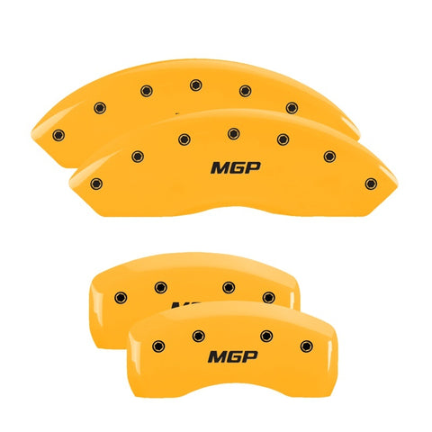 MGP 4 Caliper Covers Engraved Front & Rear MGP Yellow finish black ch - 54008SMGPYL