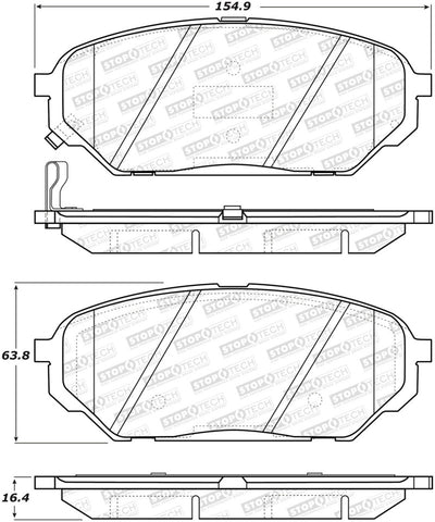 StopTech Street Brake Pads - Front - 308.13010