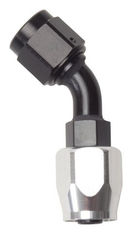 Russell Performance -12 AN Black/Silver 45 Degree Full Flow Hose End - 610123