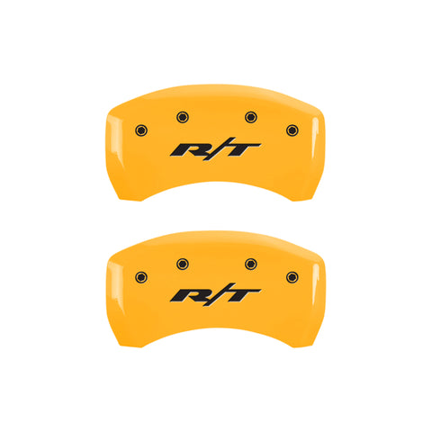 MGP 4 Caliper Covers Engraved Front & Rear RT1-Truck Yellow Finish Black Char 2007 Dodge Charger - 12005SRT1YL