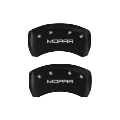 MGP 4 Caliper Covers Engraved Front & Rear MOPAR Red finish silver ch - 42013SMOPRD