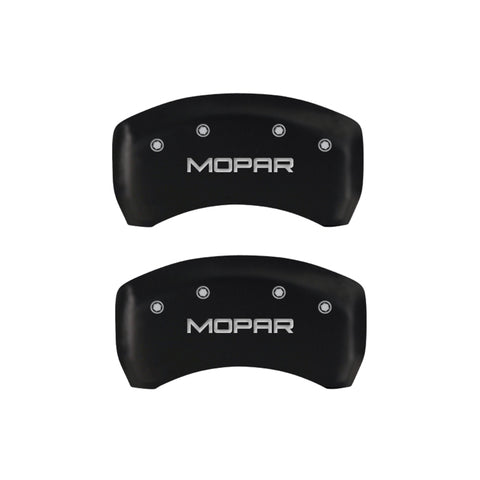 MGP 4 Caliper Covers Engraved Front & Rear MOPAR Red finish silver ch - 32022SMOPRD