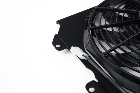 CSF 92-00 Honda Civic All-Aluminum Fan Shroud w/12in SPAL Fan - Black Finish - 2858FB