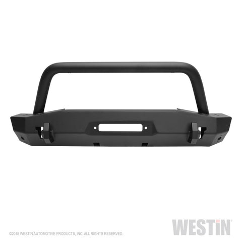 Westin 18-22 Jeep Wrangler JL / 20-22 Gladiator WJ2 Stubby Front Bumper w/Bull Bar - Tex. Blk - 59-80075