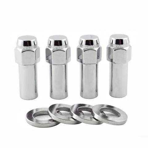 McGard Hex Lug Nut (X-Long Shank) M12X1.5 CTR Washer / 13/16 Hex / 2.27in. Length (4-Pack) - Chrome - 63016