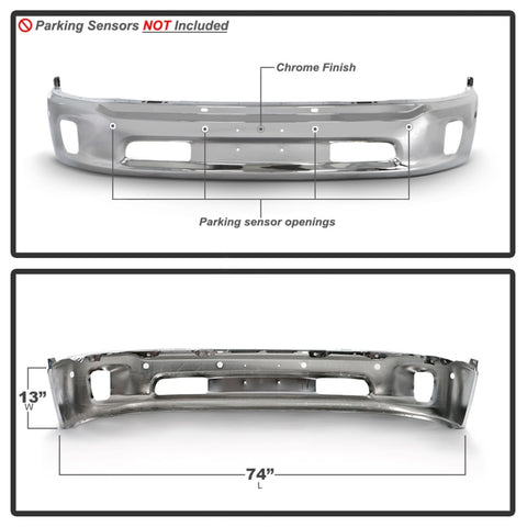 Spyder Dodge Ram 1500 14-18 Bottom w/Sensor w/Fog Light Hole Front Bumper - Chrome (OEM 68160857AA) - 9948497