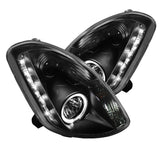 Spyder Infiniti G35 03-04 4DR Projector Halogen - LED Halo DRL Blk High H4 PRO-YD-IG35034D-DRL-BK - 5031747