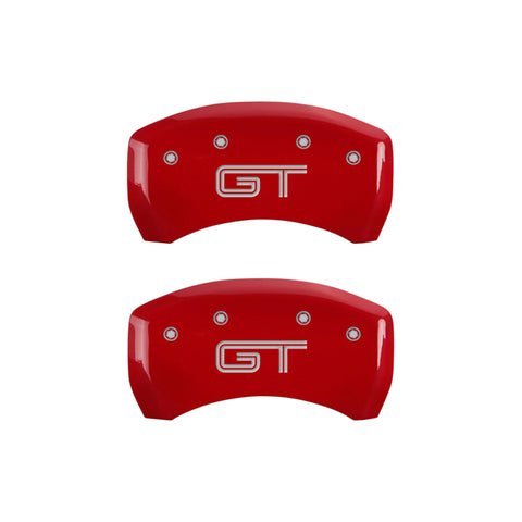 MGP Rear set 2 Caliper Covers Engraved Rear S197/GT Red finish silver ch - 10010RMG2RD