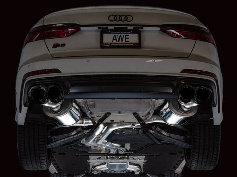 AWE Tuning 19-23 Audi C8 S6/S7 2.9T V6 AWD Touring Edition Exhaust - Diamond Black Tips - 3015-43107