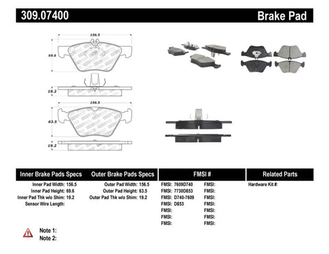 StopTech Performance Brake Pads - 309.07400