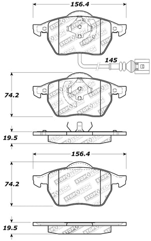 StopTech Performance 99-08 VW Jetta / 5/99-05 Golf GTi/GLS Turbo Front Brake Pads - 309.06871