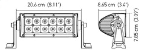 Hella Value Fit 8in Light - 36W Dual Row White Housing Flood Beam - LED - 357208011