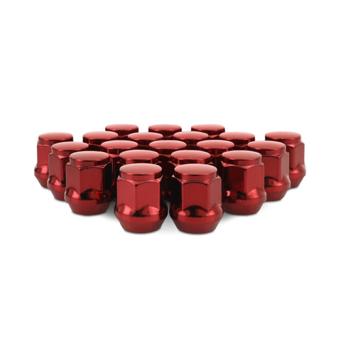 Mishimoto Steel Acorn Lug Nuts M12 x 1.5 - 20pc Set - Red - MMLG-AC1215-20RD