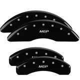 MGP 4 Caliper Covers Engraved Front & Rear Oval logo/Ford Black finish silver ch - 10022SFRDBK