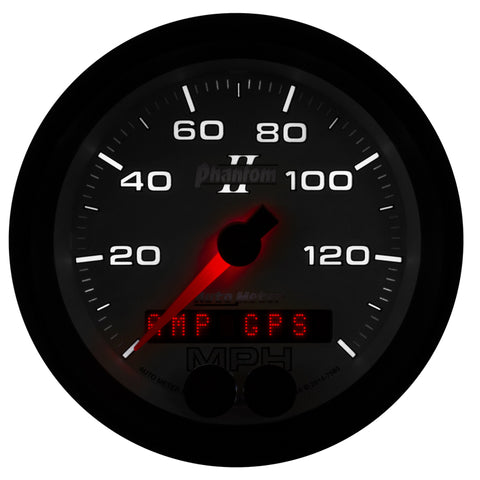 Autometer Phantom II 3-3/8in 0-140MPH In-Dash Electronic GPS Programmable Speedometer - 7580