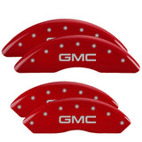 MGP 4 Caliper Covers Engraved Front & Rear GMC Red finish silver ch - 34210SGMCRD