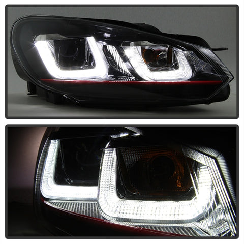 Spyder Volkswagen Golf / GTI 10-13 Version 3 Projector Headlights - Black PRO-YD-VG10V3R-DRL-BK - 5082046