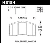 Hawk DTC-80 91-98 Porsche 911 Turbo Front Race Brake Pads - HB184Q.650