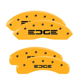 MGP 4 Caliper Covers Engraved Front & Rear Edge Yellow finish black ch - 10119SEDGYL