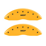 MGP 4 Caliper Covers Engraved Front & Rear MGP Yellow finish black ch - 10242SMGPYL