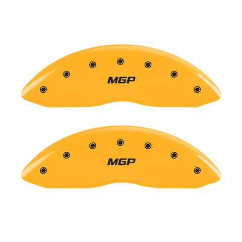 MGP 4 Caliper Covers Engraved Front & Rear MGP Yellow finish black ch - 15216SMGPYL