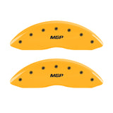 MGP 4 Caliper Covers Engraved Front & Rear Oval logo/Ford Yellow finish black ch - 10236SFRDYL