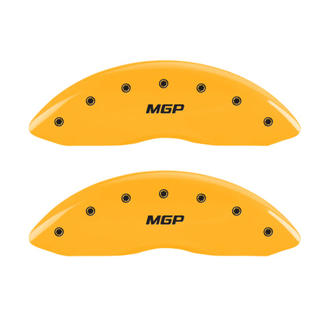 MGP 4 Caliper Covers Engraved Front & Rear Oval logo/Ford Yellow finish black ch - 10236SFRDYL