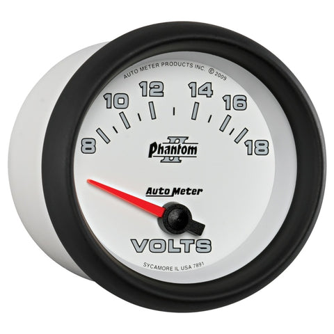 Autometer Phantom II 2-5/8in 18V Electric Voltmeter Gauge - 7891