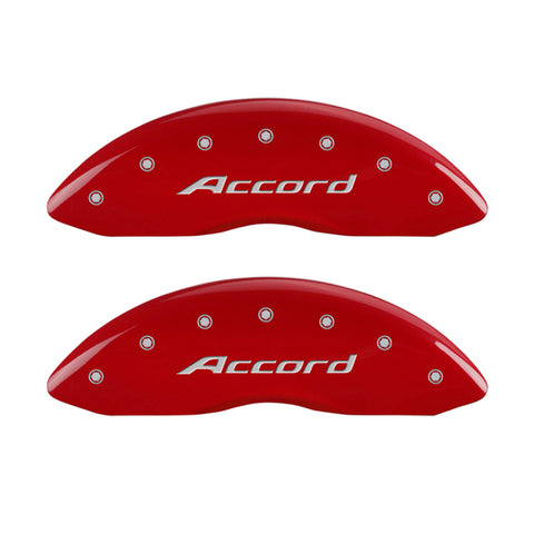 MGP 4 Caliper Covers Engraved Front Accord Engraved Rear Accord Red finish silver ch - 20219SACCRD