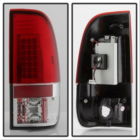 Spyder Ford F150 side 97-03/F250/350 Duty 99-07 LED Tail Lights Red Clear ALT-YD-FF15097-LED-RC - 5003485