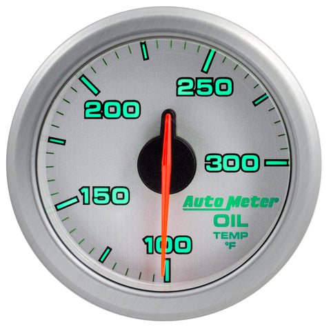 Autometer Airdrive 2-1/6in Oil Temp Gauge 100-300 Degrees F - Silver - 9140-UL