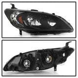 xTune 04-05 Honda Civic (Excl Hatchback/Si) OEM Style Headlights - Black (HD-JH-HC04-4D-AM-BK) - 9042706