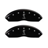 MGP 4 Caliper Covers Engraved Front & Rear Tiffany Snake Black finish silver ch - 10017SSNKBK