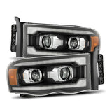 AlphaRex 02-05 Dodge Ram 1500 LUXX LED Proj Headlights Plank Style Black w/Activ Light/Seq Signal - 880567